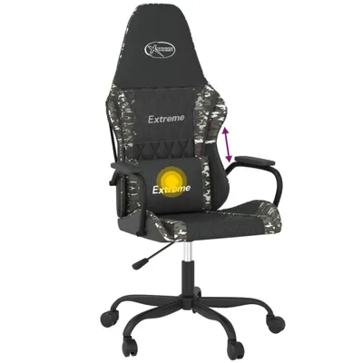 Produktbild von vidaXL Gaming-Stuhl mit Massagefunktion Schwarz Tarnfarben Kunstleder