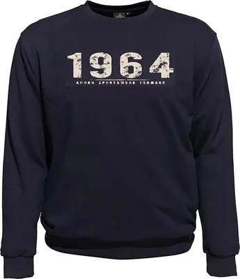 Produktbild von Übergrößen Sweatshirt AHORN SPORTSWEAR Vintage Number beige Navy 6XL