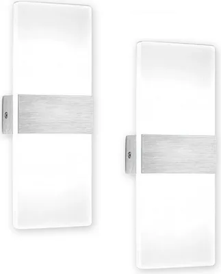 Produktbild von Peviasot 2 Stueck LED Wandleuchte innen 12W Modern Wandlampe Acryl Wandbeleuchtung fuer Wohnzimmer Schlafzimmer Treppenhaus Flur,Kaltweiss