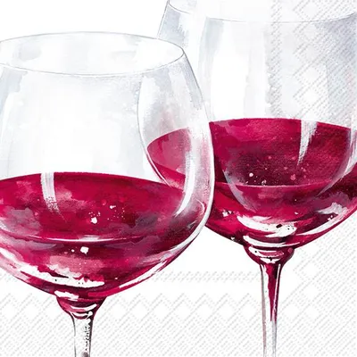 Produktbild von Servietten 25x25 cm - RED WINE GLASSES