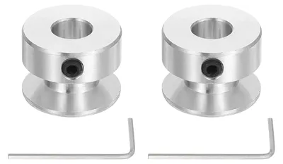 Riemschiefe 8 mm Bohrung, 20 mm OD, 2 St., Aluminium, für PU-Rundriemen 5-6 mm