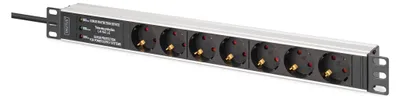 Image de DIGITUS Steckdosenleiste 7-fach 19" Alu. 1HE 2m schwarz
