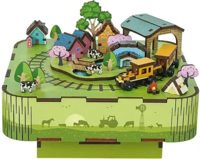 Produktbild von Habarri | Miniaturhaus - DIY-Puppenhaus - Holzhaus mit Möbeln und LED-Beleuchtung - Geschenk für Kinder - Ferien bei Oma