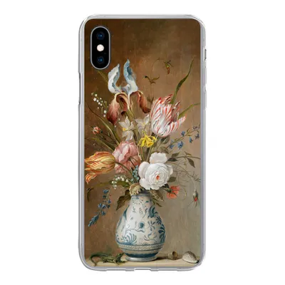 Produktbild von MuchoWow® Handyhülle Schutzhülle Hülle für iPhone Xs Stilleben mit Blumen - Balthasar van der Ast - Alte Meister Silikon Softcase Handy Hülle - Handytasche