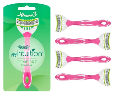 Obrázek produktu pro Holítko Wilkinson Sword myIntuition Xtreme 3 Comfort Sensitive pro ženy, jednorázové, balení 4 kusů