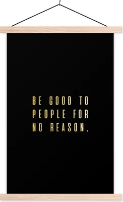 Produktbild von MuchoWow® Textilposter Zitat - Sprichwörter - Gold - Schwarz 120x180 cm mit holzfarbenen Rahmen - Textil-Plakat