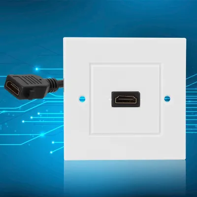 Zdjęcie produktu dla Biały panel ścienny HDMI z kablem dla hotelu, domu, biura, budynku US Standard