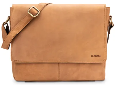 Produktbild von LEABAGS Gent Leder-Umhängetasche I Messenger Bag aus echtem Büffel-Leder im Vintage Look I -