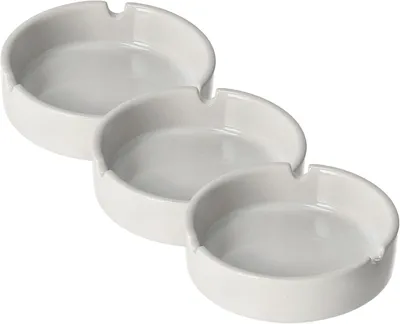 Zdjęcie produktu dla Popielniczka ceramiczna, zestaw 3 sztuk, średnica 8,8 cm, idealna na taras i balkon