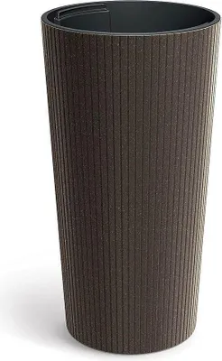Produktbild von Blumentopf LAMIA SLIM ECO WOOD 30 cm - Farbe: Kaffee ECO