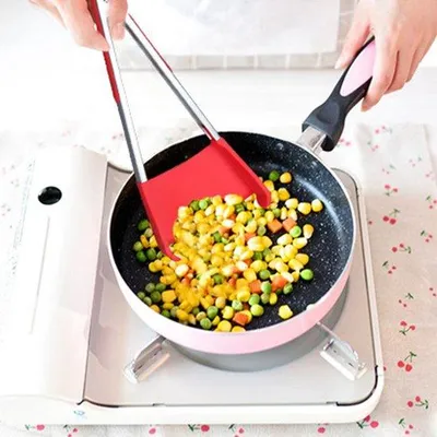 Produktbild von Silikonische Kochspatelsatz, roter Grillwärmer