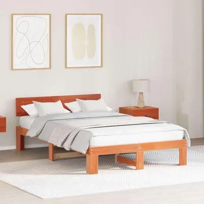 Immagine prodotto di Maison Exclusive - Struttura letto marrone cera 120 x 190 cm Legno di pino massiccio