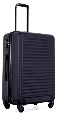 Produktbild von Hartschalenreisekoffer mit 4 Rollen, Handgepäck aus ABS, TSA-Schloss, 58,5×39,5×23 cm, leicht und robust, elegantes schwarzes Design