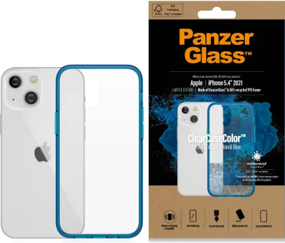 Produktbild von PanzerGlass ClearcaseColor Hülle für Apple iPhone 13 Mini - Blau KP19767