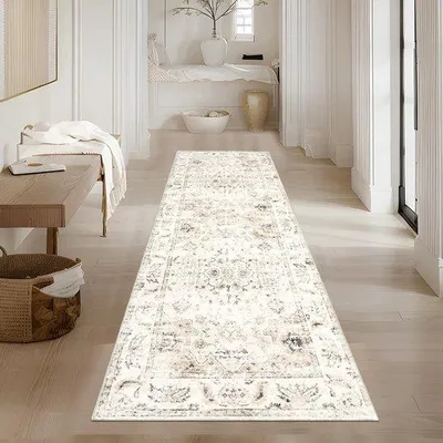 Zdjęcie produktu dla Ibenzoa® Dywanik Boho – dywanik do prania, 65 x 240 cm, z antypoślizgową podkładką, miękki i przyjazny dla skóry, idealny do przedpokoju, salonu lub sypialni