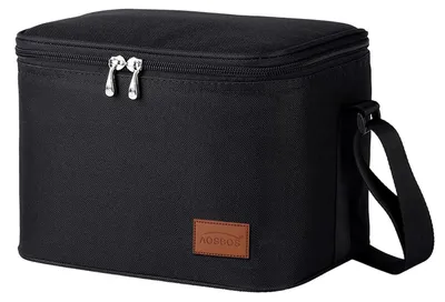 Produktbild von Kühltasche Klein Leicht Isoliertasche Lunchbag Faltbar Wasserdicht Schwarz 7,5 L