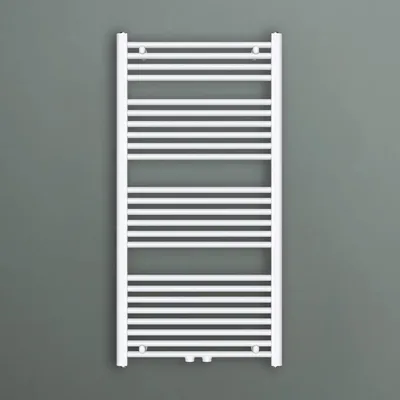 Produktbild von Mai & Mai Design Badheizkörper 60x120cm Weiß Seitenanschluss & Mittelanschluss Handtuchtrockner Röhrenheizkörper Badheizung Ohne Heizstab