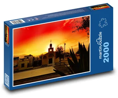 Obrázok produktu pre Puzzle 2000 Západ slnka nad kostolom - martinpuzzle
