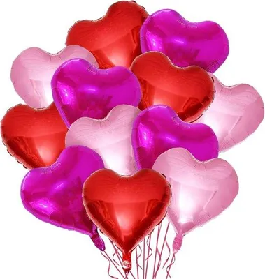 Produktbild von Hart Ballonnen Set mit 12 Stück - Valentinstag Helium Ballons - Hochzeit - Geburtstag