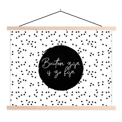 Produktbild von MuchoWow® Textilposter Draußen sein ist so schön - Text - Garten - Zitate 40x30 cm mit holzfarbenen Rahmen - Bilder