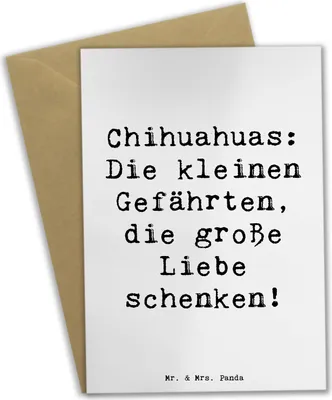 Produktbild von Mr. & Mrs. Panda Grußkarte Spruch Chihuahua Liebe - Weiß - Geschenk, osterkarten, anpassungsfähige Hunde, soziale, hochzeitskarten, Hunderasse, neujahrskarte, kleine