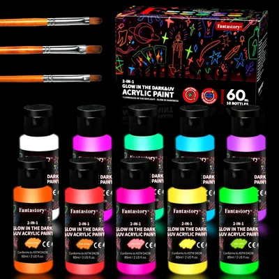 Obrázek produktu pro Sada 10 akrylových barev, které svítí ve tmě, pro kreativní projekty