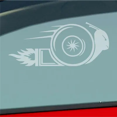 Produktbild von Auto Aufkleber Turboschnecke Schnecke Rennschnecke Race 15x6,5 cm Milchglas Sticker Heckscheibenaufkleber