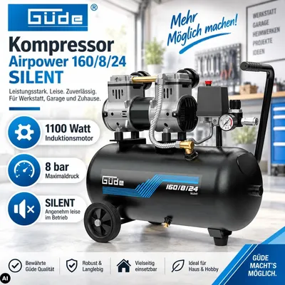 Produktbild von Güde Flüster Kompressor Airpower 160/8/24 SILENT Leise