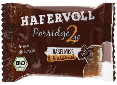 Produktbild von Hafervoll Porridge2go Haselnuss & Nussmus 55g