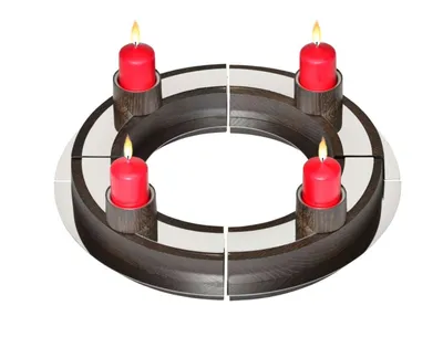 Produktbild von Lichter- und Adventskranz "Segmenta" mooreiche ca. 38 x 8 cm