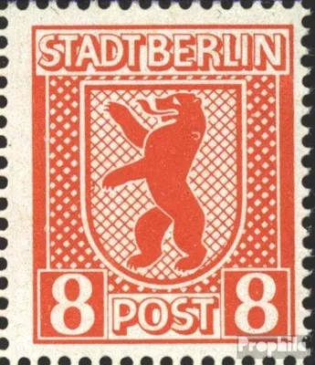 Produktbild von Briefmarken Sowjetische Zone (All.Bes.) 1945 Mi 3A V, Fleck vor der linken Tatze (Feld 93) postfrisch Berliner Bär