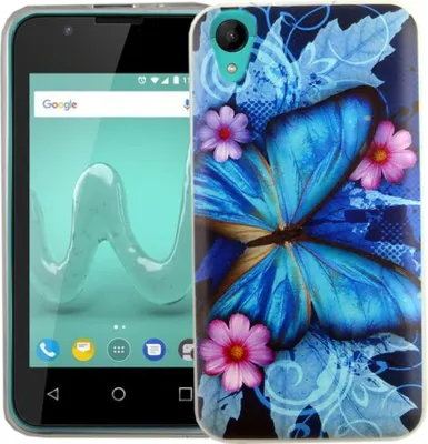 Produktbild von Handy Hülle für Wiko Sunny 2 Blauer Schmetterling Smartphone Cover Bumper Schale Etuis