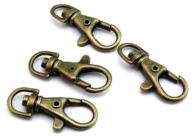Produktbild von Vintageparts Karabinerhaken Metalllegierung antik bronzefarben 37x18mm, 4 Stück