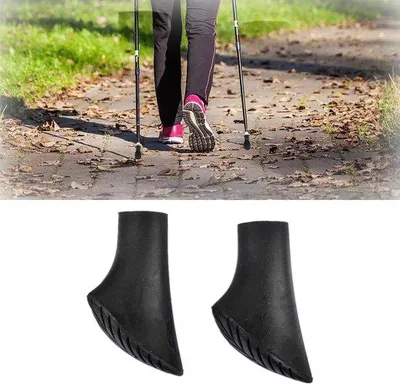 Zdjęcie produktu dla Kijki do nordic walking z nakładkami, 2 sztuki, 10 mm, gumowe, do nordic walking