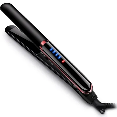 Produktbild von Glätteisen Schwarz – 2-in-1 Haarglätter, 4 Temperaturstufen 140–200 °C, 42 W, 220 V, Keramik-Glasur, PTC, ca. 10 Sek., LED, schwebende Platten