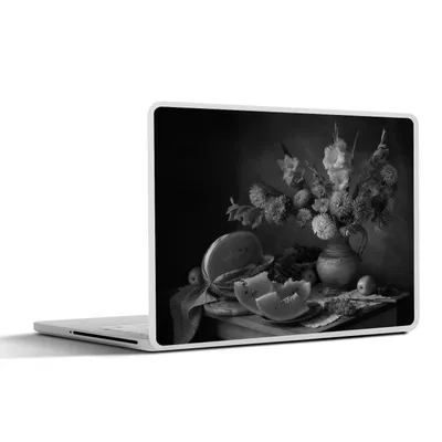Produktbild von MuchoWow® Laptop Aufkleber Sticker Cover Stilleben - Obst - Schwarz - Weiß 40x30 cm - Laptop Dekoration - Selbstklebend