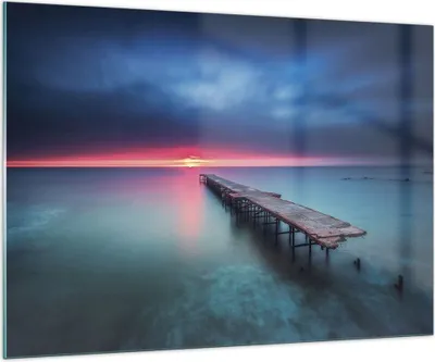 Produktbild von Bilder auf glas - Einteilig - Brücke Meer Landschaft - 100x70cm - Glasbilder - Wandbilder - Bilder - zum Aufhängen bereit - Wanddekoration aus Glas - Glas Bilder - Wandbild auf Glas - GAA100x70-4955