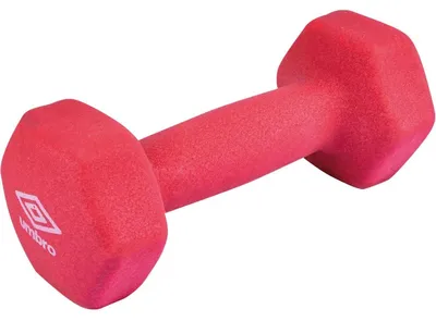 Produktbild von Umbro Hantel 2 KG - Kurzhantel - Rot - Gummi/Vinyl - Krafttraining und Cardio - Schlag- und Kratzfestes Material - Ideal für Anfänger und Senioren