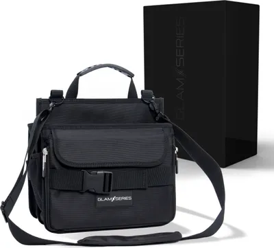 Immagine prodotto di Borsa per cosmetici GlamSeries GlamCarrier, borsa per il trucco con ampio spazio di archiviazione, borsa per cosmetici pieghevole con manico e tracolla, borsa di bellezza per truccatori e parrucchieri