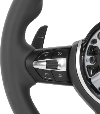 Zdjęcie produktu dla Modernizacja kierownicy w stylu F80 M3 z łopatkami zmiany biegów, pasująca do modeli F20, F22, F30, F32, F15, F16 z lat 2012–2019