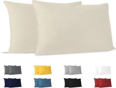 Produktbild von Famanu Kissenbezüge 40 x 70 cm - 100% Baumwolle, beige, hypoallergen