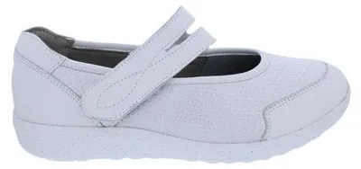 Produktbild von Waldläufer Klett-Ballerina M-Ira OrthoTritt 815M31-308-663, Glattleder mit Stretchmaterial, Weiß-Silber, Extraweite M 38 1/2