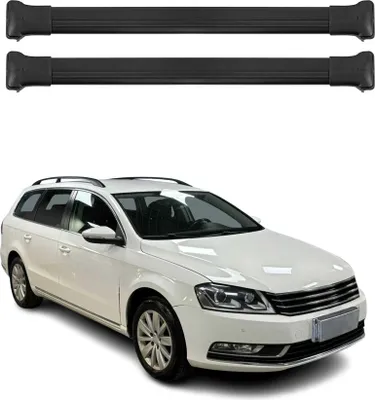 Produktbild von Dachträger Grundtäger für VW Passat Alltrack B7 2012-2014 75kg Alu Schwarz 2 tlg