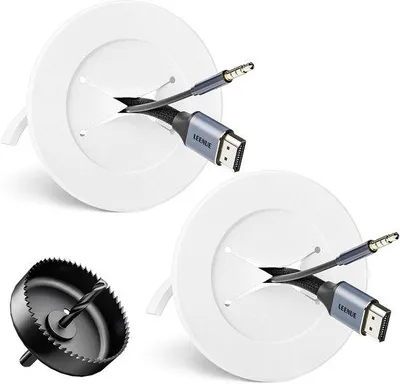 Produktbild von Kabeldurchführung Wandmontage weiß 2er Set