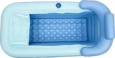 Produktbild von Aufblasbare Badewanne, Tragbares Design, Bequeme Rückenlehne, Blau