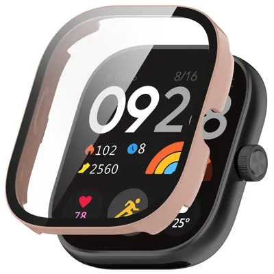 Image de Étui en plastique pour Xiaomi Redmi Watch 4 + verre de protection H9 rose