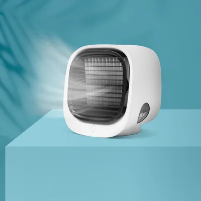 Produktbild von Bewello® - USB-Ventilator Luftkühler - Kleiner Tischventilator Airco  - Mobiler Ventilator - mit LED licht - Flüsterleise Tisch Lüfte