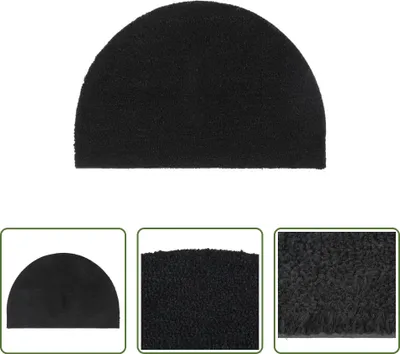 Immagine prodotto di The Living Store Zerbino nero semicircolare 40x60 cm in fibra di cocco trapuntato