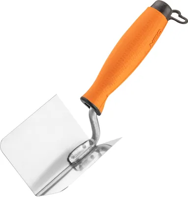 Obrázok produktu pre NEO TOOLS Štukatérske rohové hladidlo na vnútorné rohy, rovný krk, čepeľ 80 mm | Vnútorné rohové hladidlo z nehrdzavejúcej ocele, na dokončovanie vnútorných rohov | Rukoväť z dvoch materiálov