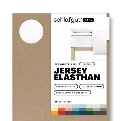 Produktbild von schlafgut Easy Jersey Elasthan Topper Spannbettlaken 140x200 - 160x220cm Full-White Spannbetttuch Baumwollgemisch